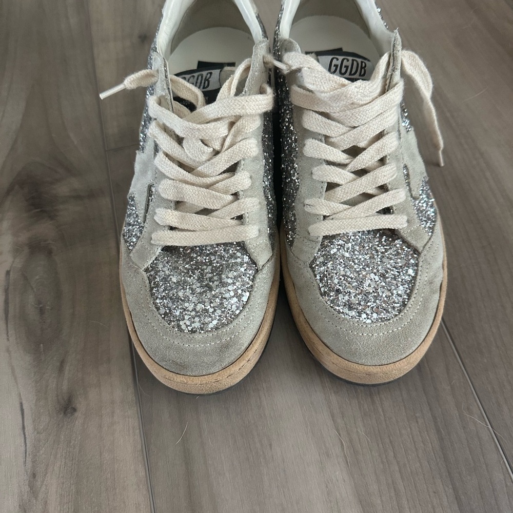 Golden Goose ballstar Silver Glitter Sneakers - Women's - Picture 3 of 6